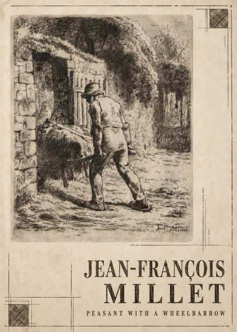 Jean-François Millet Peasant with a Wheelbarrow No3 - Plakat