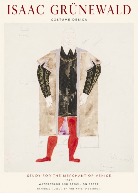 Isaac Grünewald Study for the Merchant of Venice No1 - Plakat