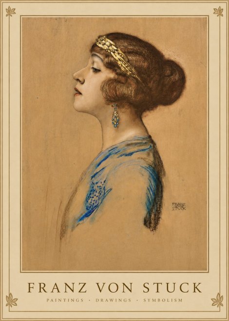 Franz von Stuck Head of a Girl No1 - Plakat