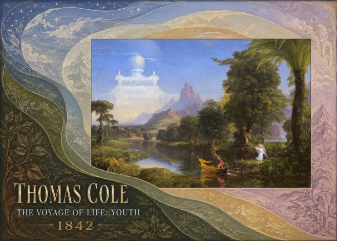 Thomas Cole The Voyage of Life: Youth IV No5 - Plakat