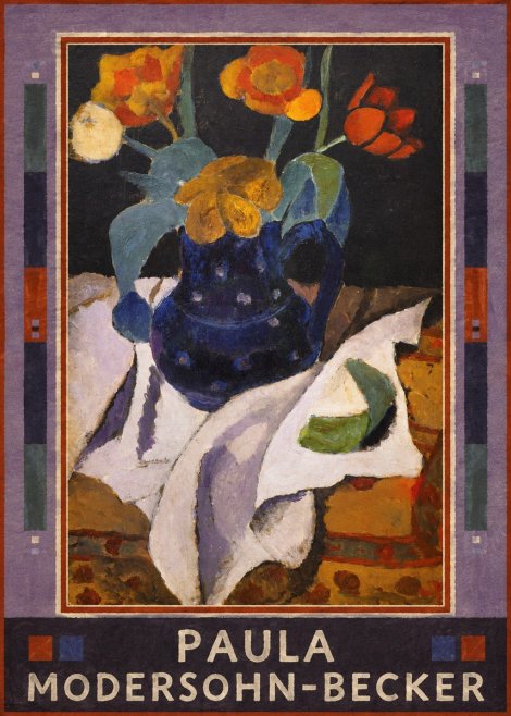 Paula Modersohn-Becker Still Life with Blue Jug and Flowers No1 - Plakat