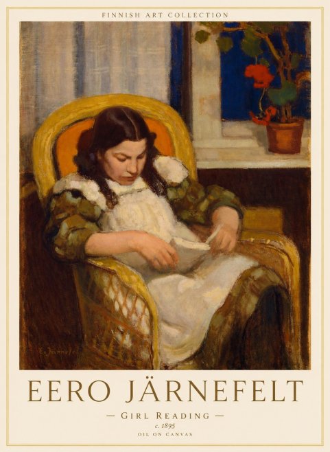 Eero Järnefelt Girl Reading No1 - Plakat
