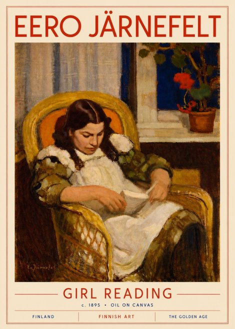 Eero Järnefelt Girl Reading No4 - Plakat