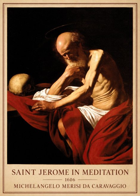 Michelangelo Merisi da Caravaggio Saint Jerome in Meditation I No6 - Plakat