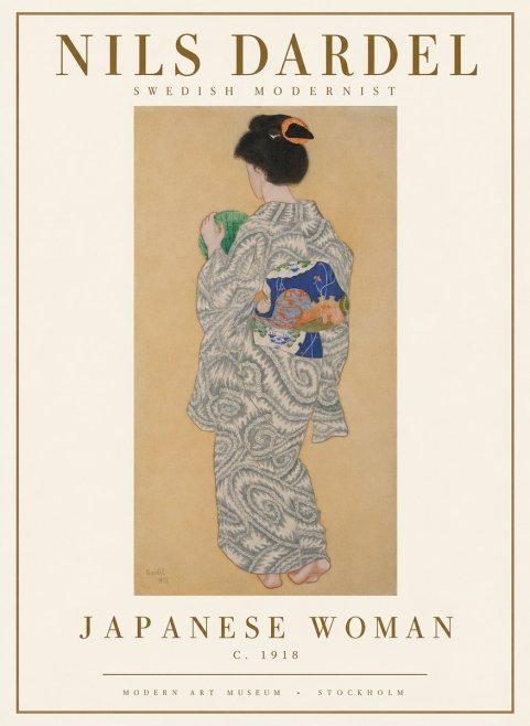 Nils Dardel Japanese Woman No1 - Plakat