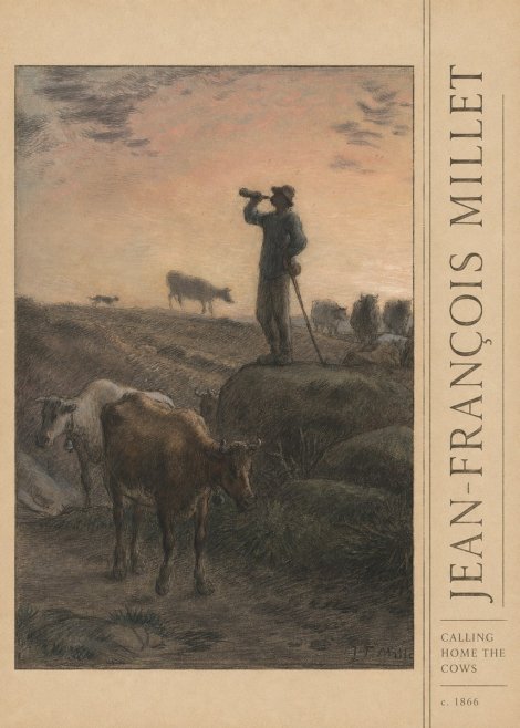 Jean-François Millet Calling Home the Cows No3 - Plakat