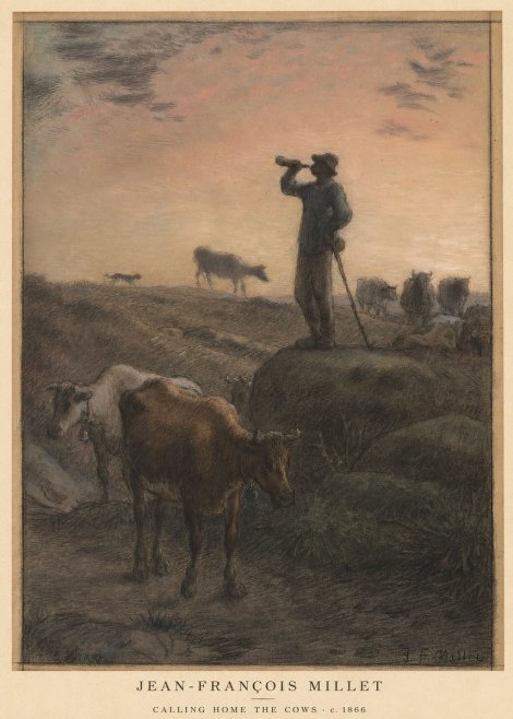 Jean-François Millet Calling Home the Cows No5 - Plakat