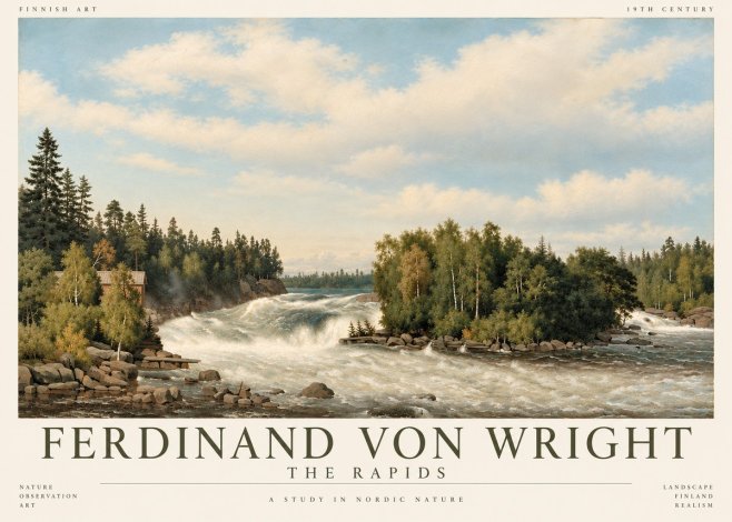 Ferdinand von Wright Rapids in a Finnish River No6 - Plakat