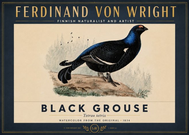 Ferdinand von Wright Black Grouse No3 - Plakat