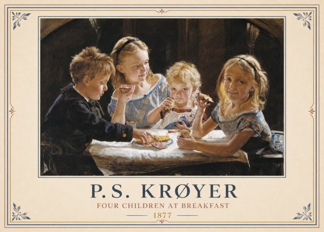 P.S. Krøyer Four Children at Breakfast No6 - Plakat