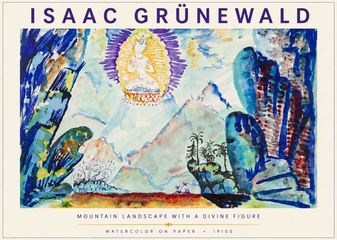 Isaac Grünewald Mountain Landscape with a Divine Figure No3 - Plakat
