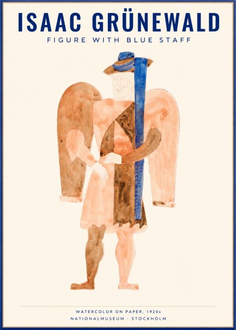 Isaac Grünewald Figure with Blue Staff No1 - Plakat