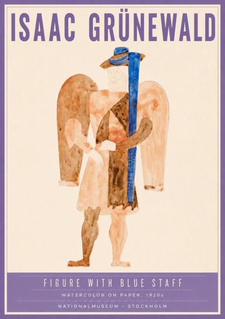 Isaac Grünewald Figure with Blue Staff No4 - Plakat