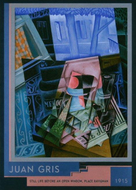 Juan Gris Still Life Before an Open Window, Place Ravignan No2 - Plakat