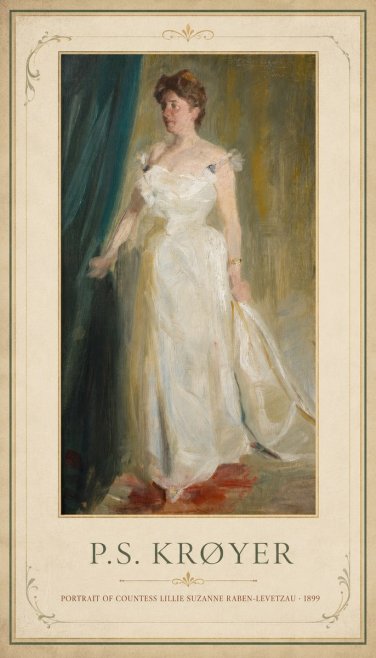 P.S. Krøyer Portrait of Countess Lillie Suzanne Raben-levetzau - 1899 No1 - Plakat
