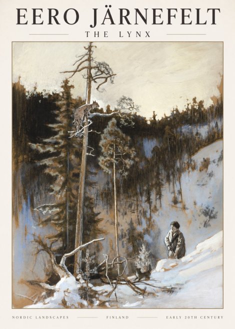 Eero Järnefelt A Lynx in a Tree No3 - Plakat