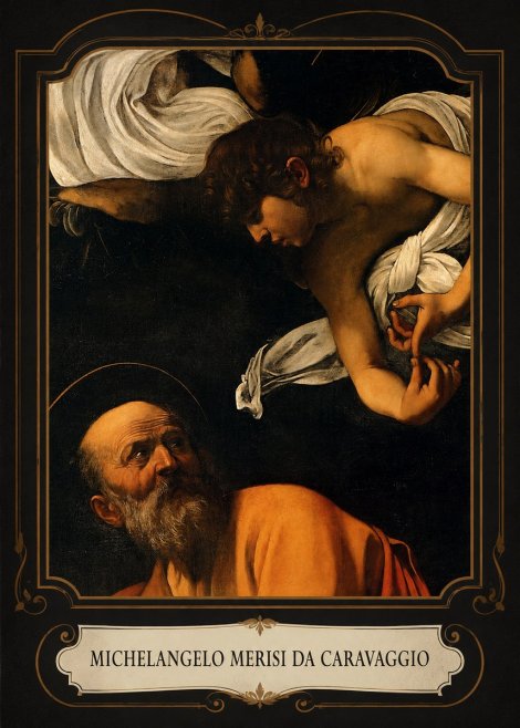 Michelangelo Merisi da Caravaggio The Inspiration of Saint Matthew I No4 - Plakat
