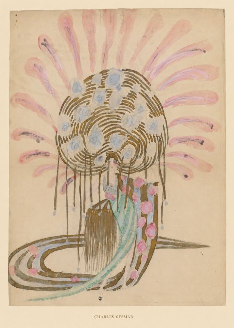 Charles Gesmar Woman with Headdress No6 - Plakat