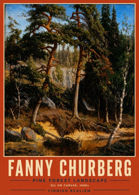 Fanny Churberg Pine Forest Landscape No5 - Plakat
