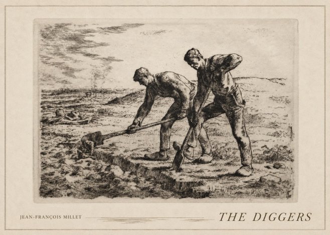 Jean-François Millet The Diggers No5 - Plakat