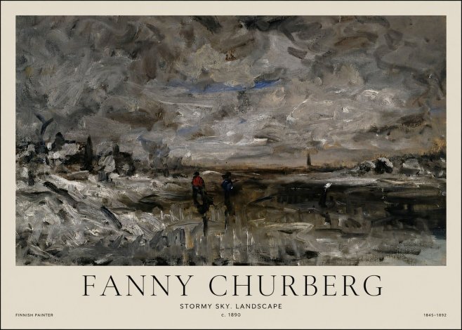 Fanny Churberg Stormy Sky. Landscape No1 - Plakat