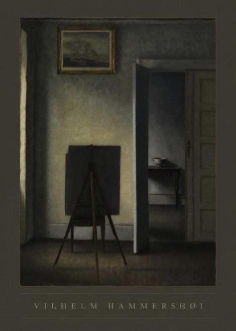 Vilhelm Hammershøi Interior with the Artist's Easel III No6 - Plakat