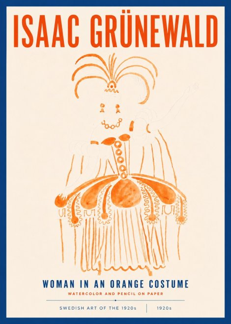 Isaac Grünewald Woman in an Orange Costume No4 - Plakat