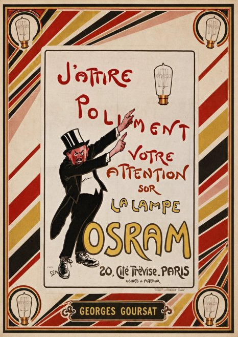 Georges Goursat J'attire Poliment Votre Attention Sur La Lampe Osram No5 - Plakat