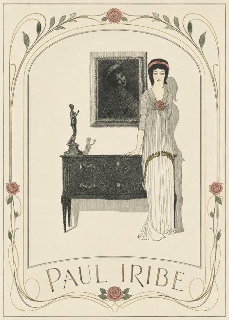 Paul Iribe Elegant Figure in Art Deco Interior No3 - Plakat