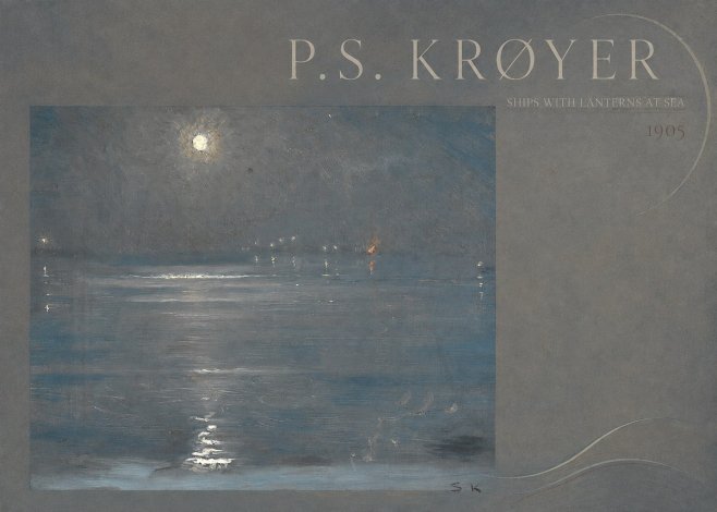 P.S. Krøyer Ships with Lanterns at Sea No4 - Plakat