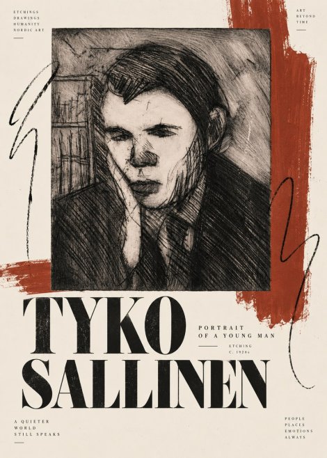 Tyko Sallinen Portrait of a Young Man No6 - Plakat