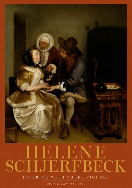 Helene Schjerfbeck Interior with Three Figures No2 - Plakat