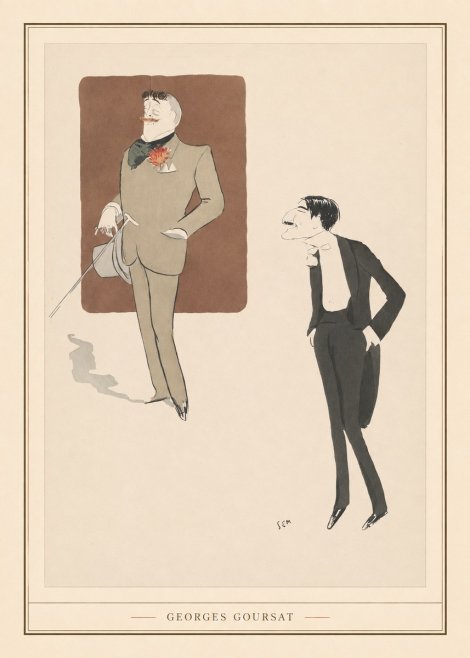 Georges Goursat Two Stylish Gentlemen No4 - Plakat