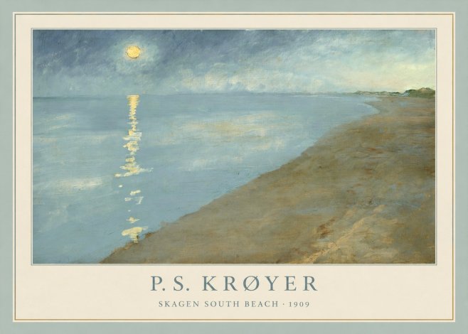 P.S. Krøyer Skagen South Beach · 1909 No1 - Plakat