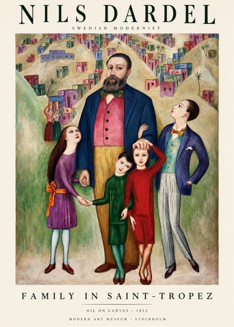 Nils Dardel Family in Saint-tropez No1 - Plakat