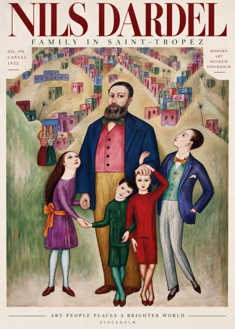 Nils Dardel Family in Saint-tropez No6 - Plakat