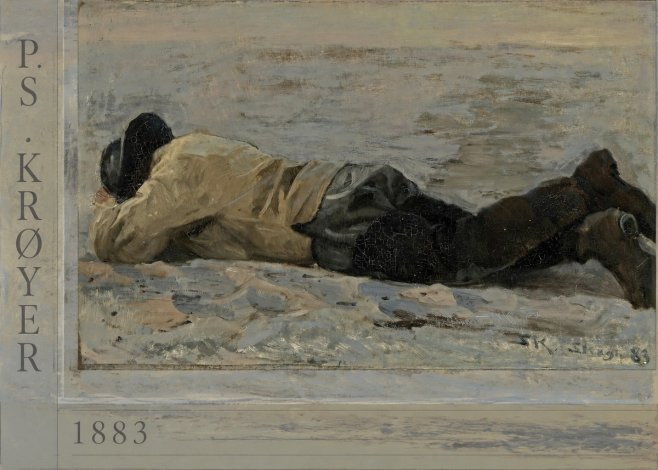 P.S. Krøyer Fisherman Lying on the Beach No2 - Plakat