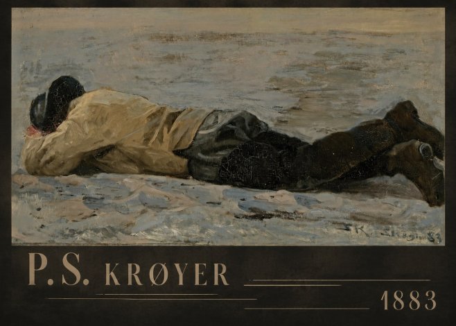 P.S. Krøyer Fisherman Lying on the Beach No6 - Plakat