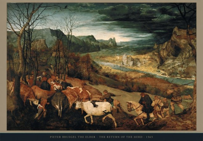 Pieter Bruegel The Return of the Herd No6 - Plakat