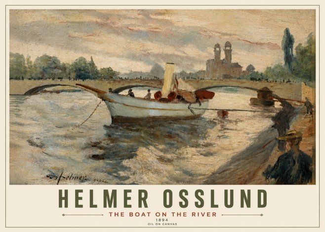 Helmer Osslund The Boat on the River No6 - Plakat