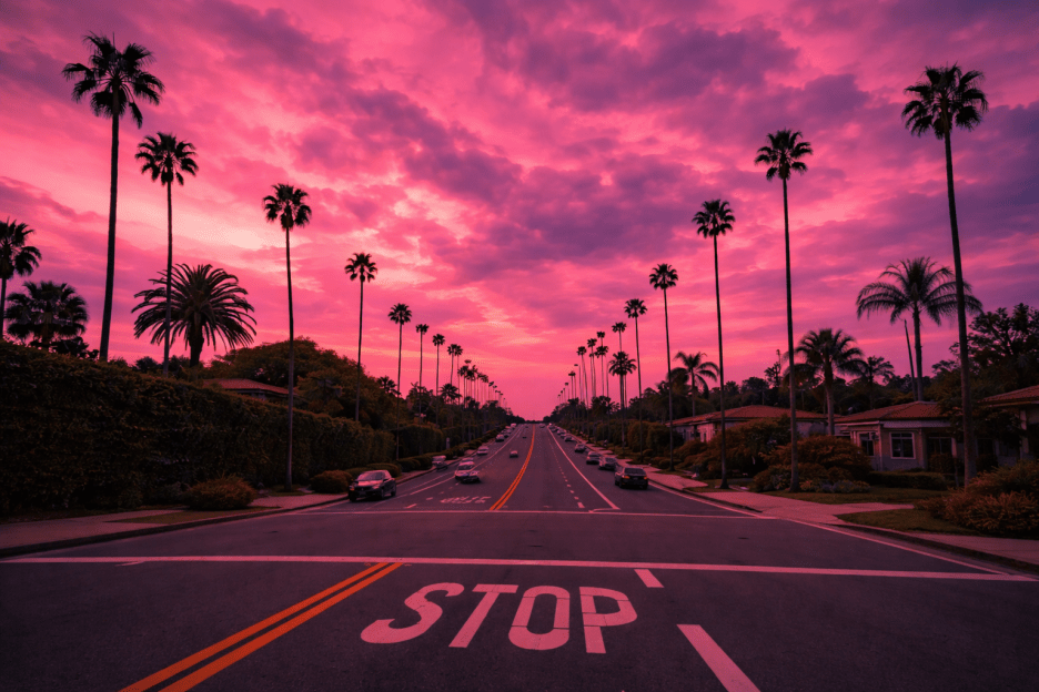 Palm Oasis Sunset