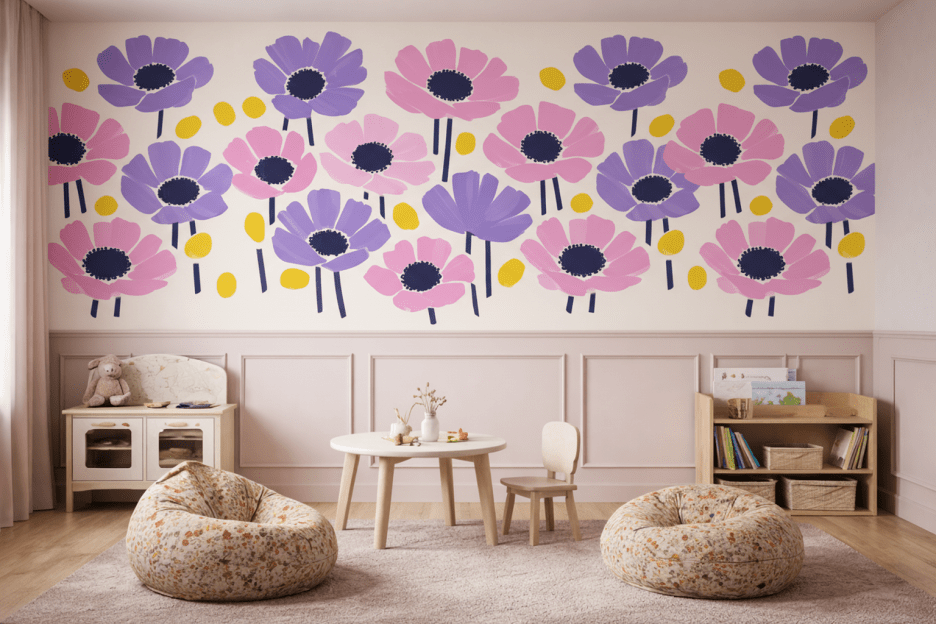 Vibrant Blossom Mural