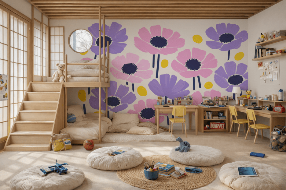 Vibrant Blossom Mural