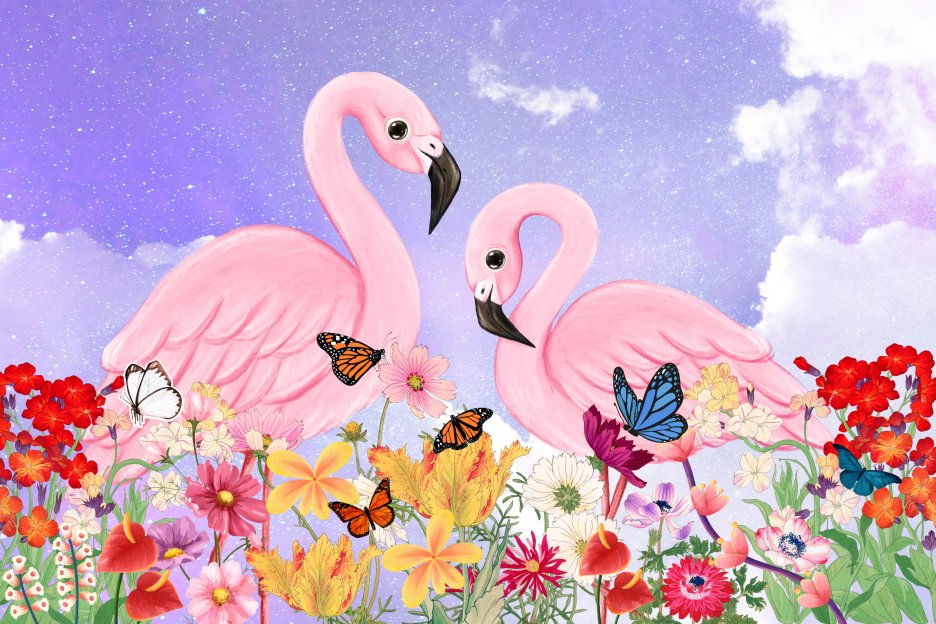 Flamingo Blossom Bounty