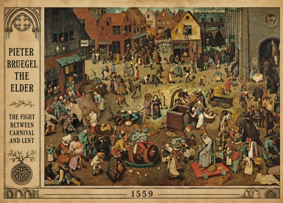 Pieter Bruegel The Fight Between Carnival and Lent I No2 - Plakat