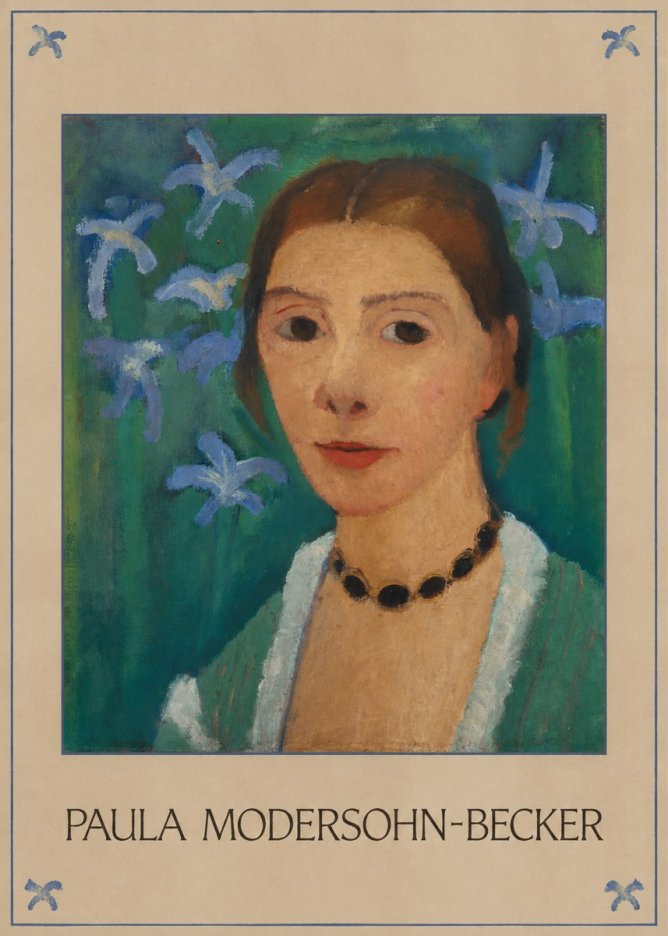 Paula Modersohn-Becker Self-portrait with Blue Flowers No1 - Plakat