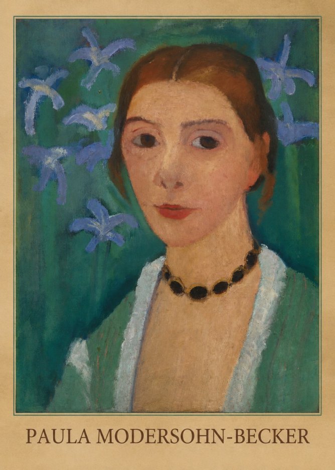 Paula Modersohn-Becker Self-portrait with Blue Flowers No4 - Plakat