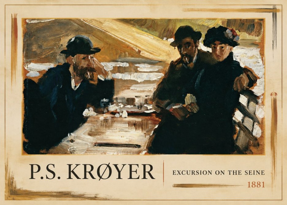 P.S. Krøyer Excursion on the Seine No1 - Plakat