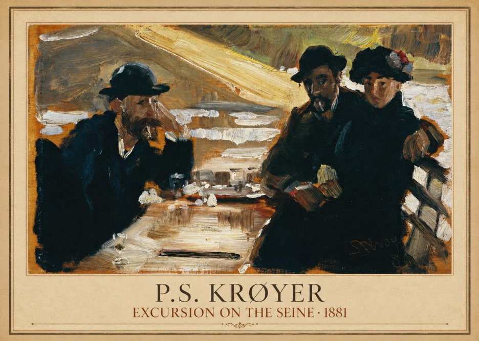 P.S. Krøyer Excursion on the Seine No4 - Plakat