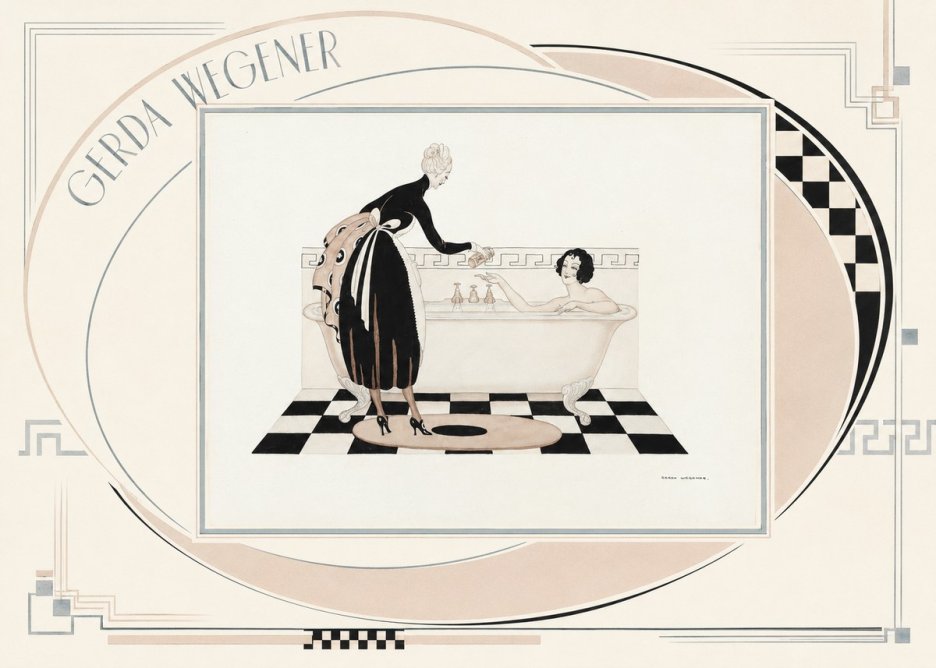 Gerda Wegener Woman in Bathtub No3 - Plakat
